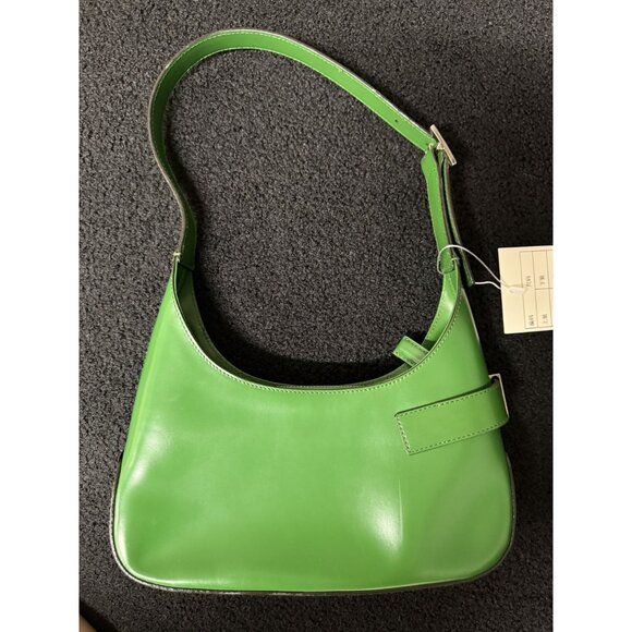 Salvatore Ferragamo Green Leather Shoulder Bag With Silver Buckle Detail Made In - Picture 2 of 13